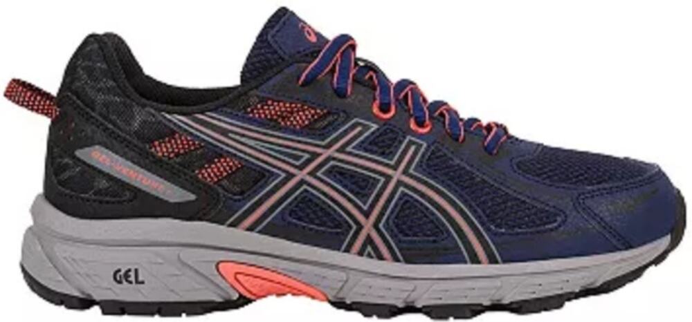 Asics Gel-Venture 6 Trail Running Shoes Cushioned Indigo Blue Black Coral 8